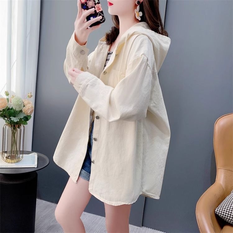 Thin Korean-style Shirt with Hooded Top and Jacket