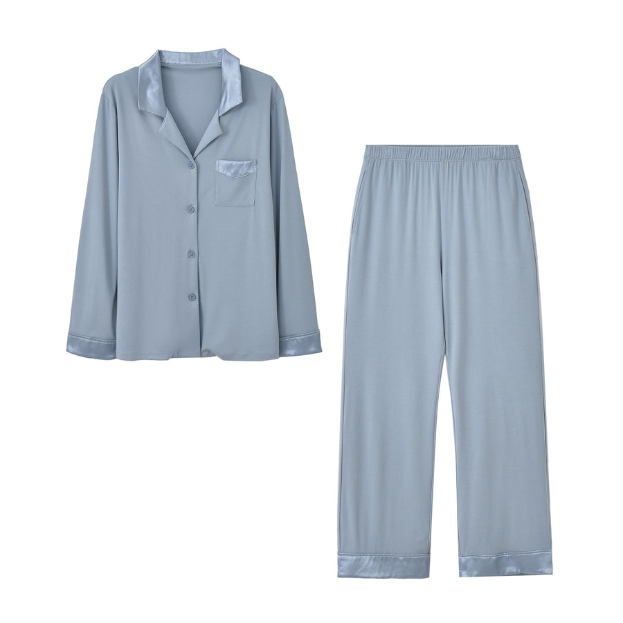 Womens Suit Set with Lapel and Long Sleeves - Stylish Lounge Set