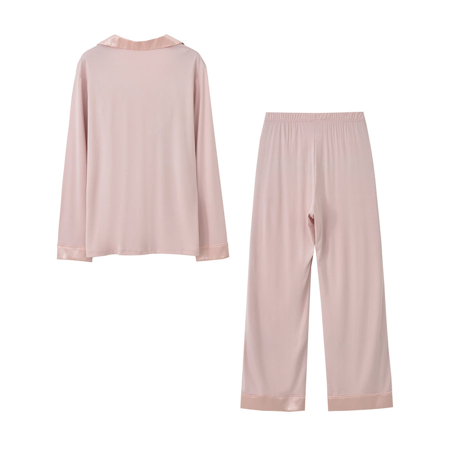 Womens Suit Set with Lapel and Long Sleeves - Stylish Lounge Set
