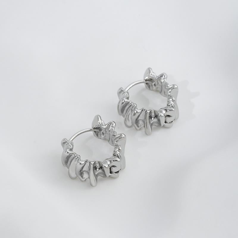 Unique Round Oval Lava-shaped Earrings for Trendy Style