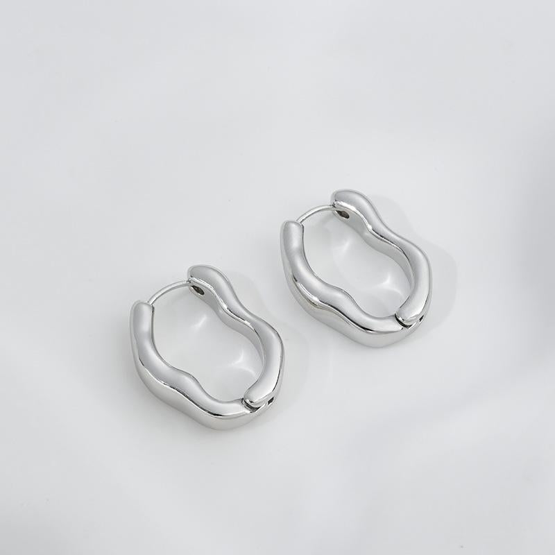 Unique Round Oval Lava-shaped Earrings for Trendy Style
