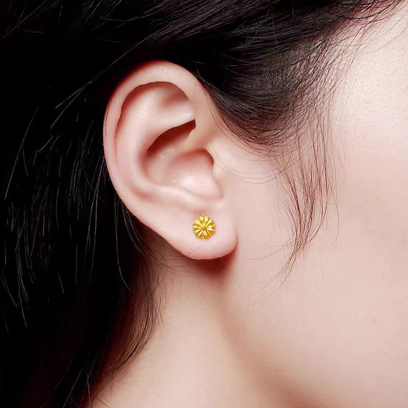 Golden Stud Earrings - Versatile Ear Jewelry for Every Occasion