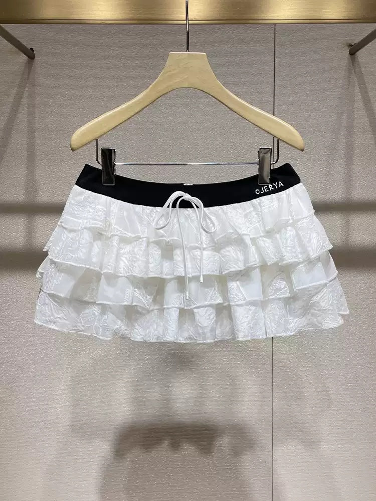 Short-sleeve T-shirt and Fluffy Tiered Skirt Lounge Set