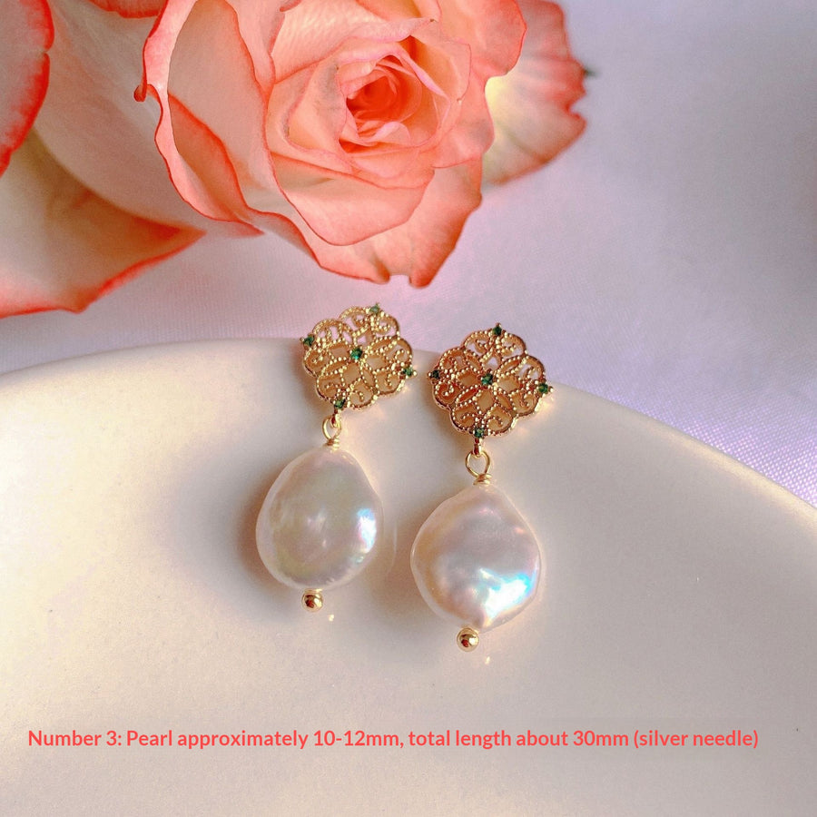 New Natural Freshwater Pearl Stud Earrings - Elegant & Timeless