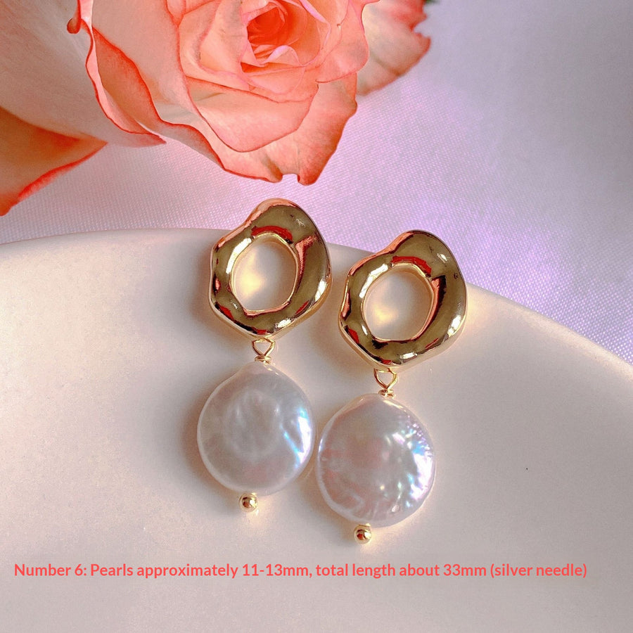 New Natural Freshwater Pearl Stud Earrings - Elegant & Timeless