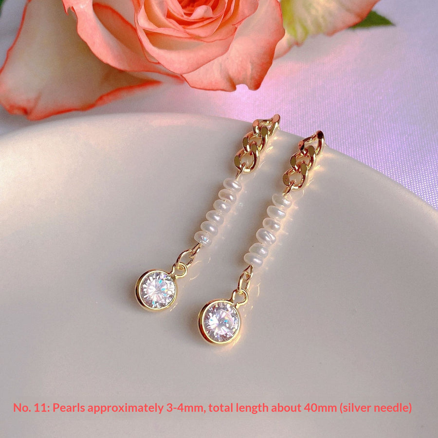 New Natural Freshwater Pearl Stud Earrings - Elegant & Timeless