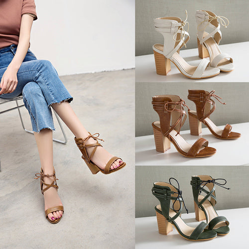 Summer Roman-style Chunky-heel Sandals for Women