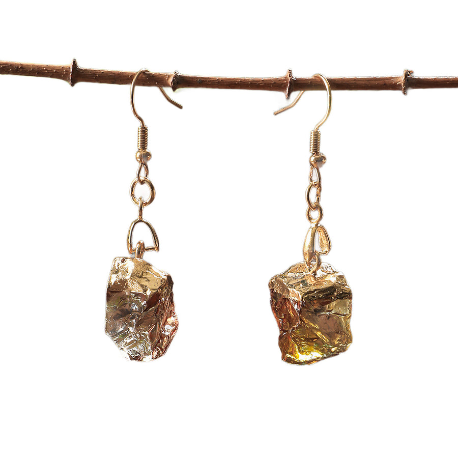 Natural Stone Irregular Resin Earrings for Women - Trendy Style