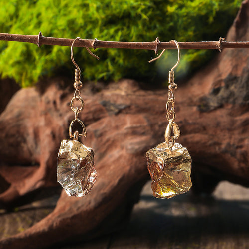 Natural Stone Irregular Resin Earrings for Women - Trendy Style
