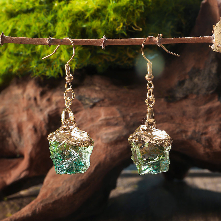 Natural Stone Irregular Resin Earrings for Women - Trendy Style