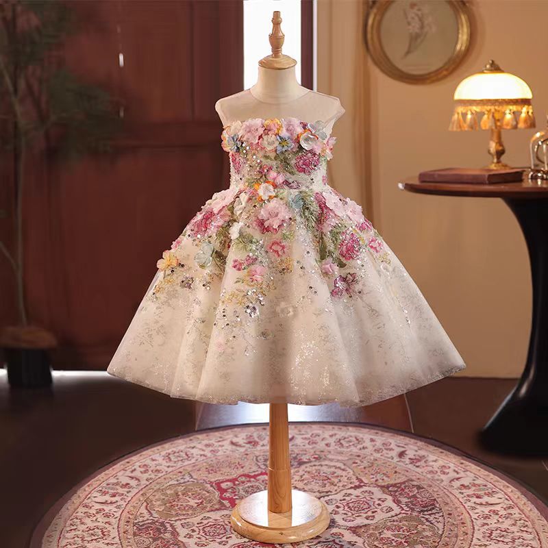 French-style Bohemian Floral Runway Princess Dress