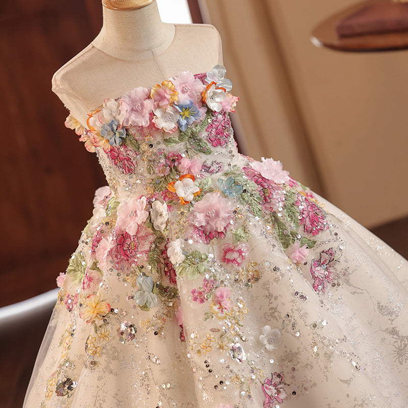 French-style Bohemian Floral Runway Princess Dress