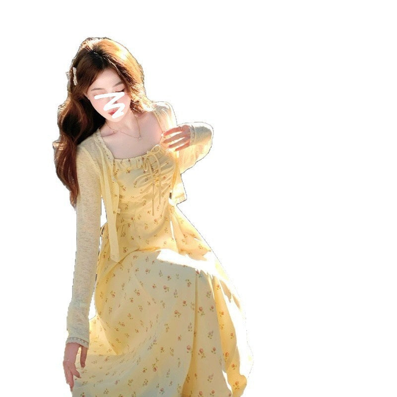 Yellow Summer-chic Strap Maxi Dress for Effortless Style