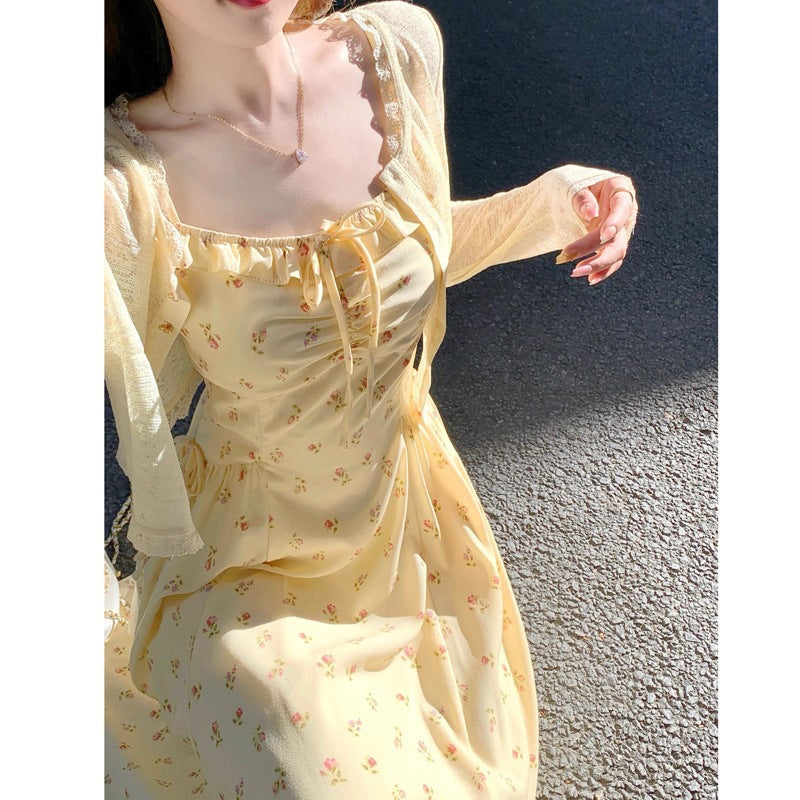 Yellow Summer-chic Strap Maxi Dress for Effortless Style