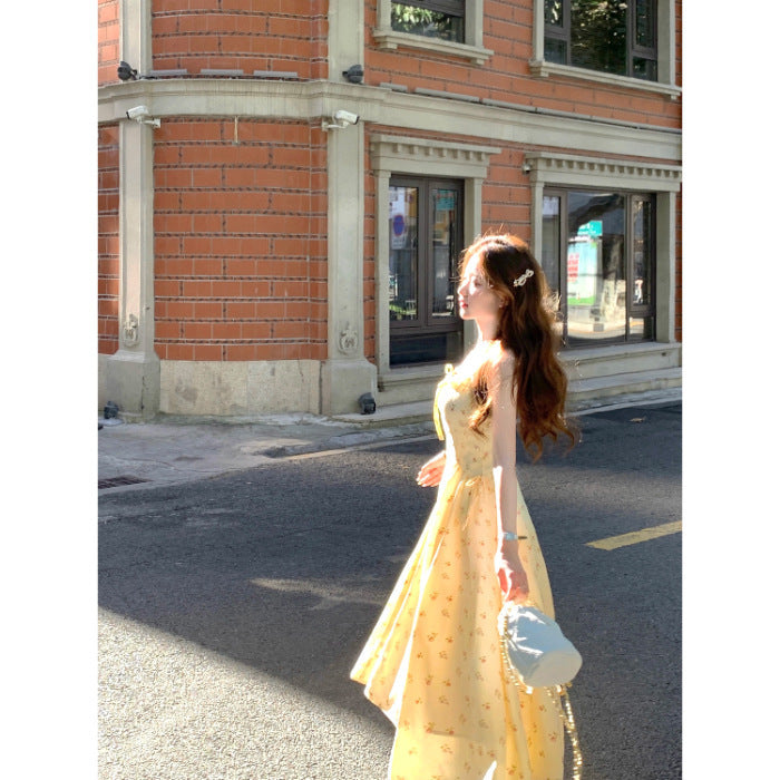 Yellow Summer-chic Strap Maxi Dress for Effortless Style