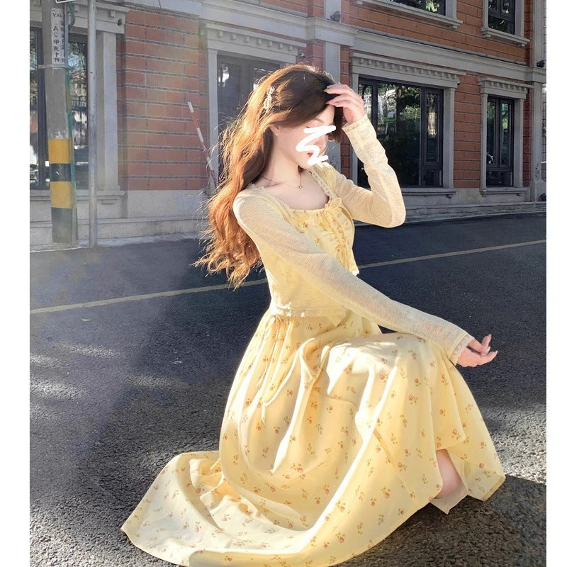 Yellow Summer-chic Strap Maxi Dress for Effortless Style