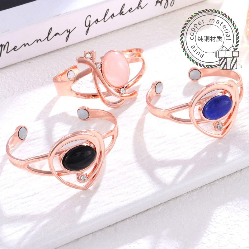 Fashion Cat's Eye Pure Copper Magnet Bracelet for Style