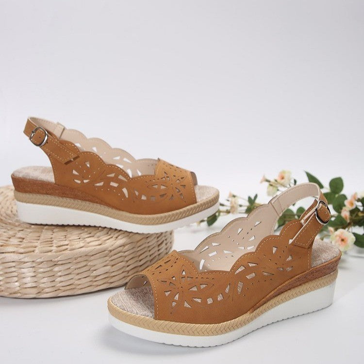 Womens Cross-border Plus-size Thick-soled Wedge Sandals