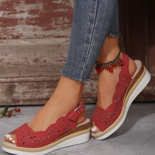 Womens Cross-border Plus-size Thick-soled Wedge Sandals