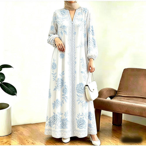 Womens Loose-fitting Cardigan Robe Dress - Long Dress Style