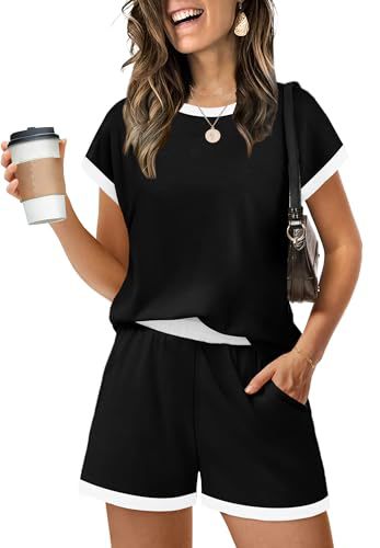 Color-Block Short-Sleeve T-Shirt and Shorts Casual Set
