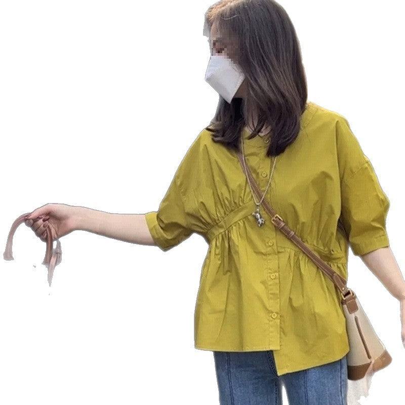 Asymmetrical Pleated Blouse for Women - Chic & Stylish