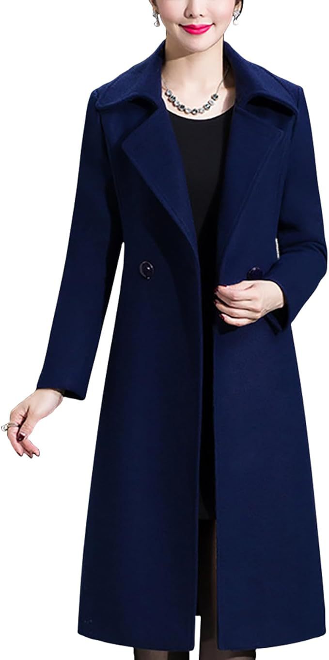 Winter Double-breasted Lapel Long Coat - Stylish Trench Coat