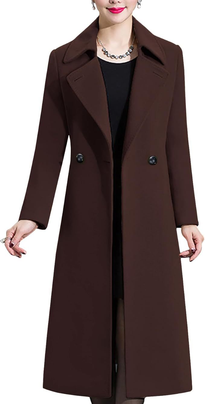 Winter Double-breasted Lapel Long Coat - Stylish Trench Coat
