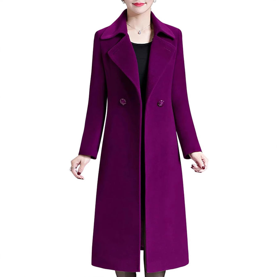 Winter Double-breasted Lapel Long Coat - Stylish Trench Coat