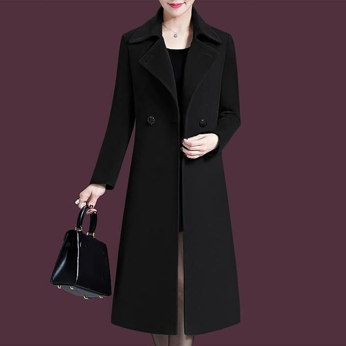 Winter Double-breasted Lapel Long Coat - Stylish Trench Coat