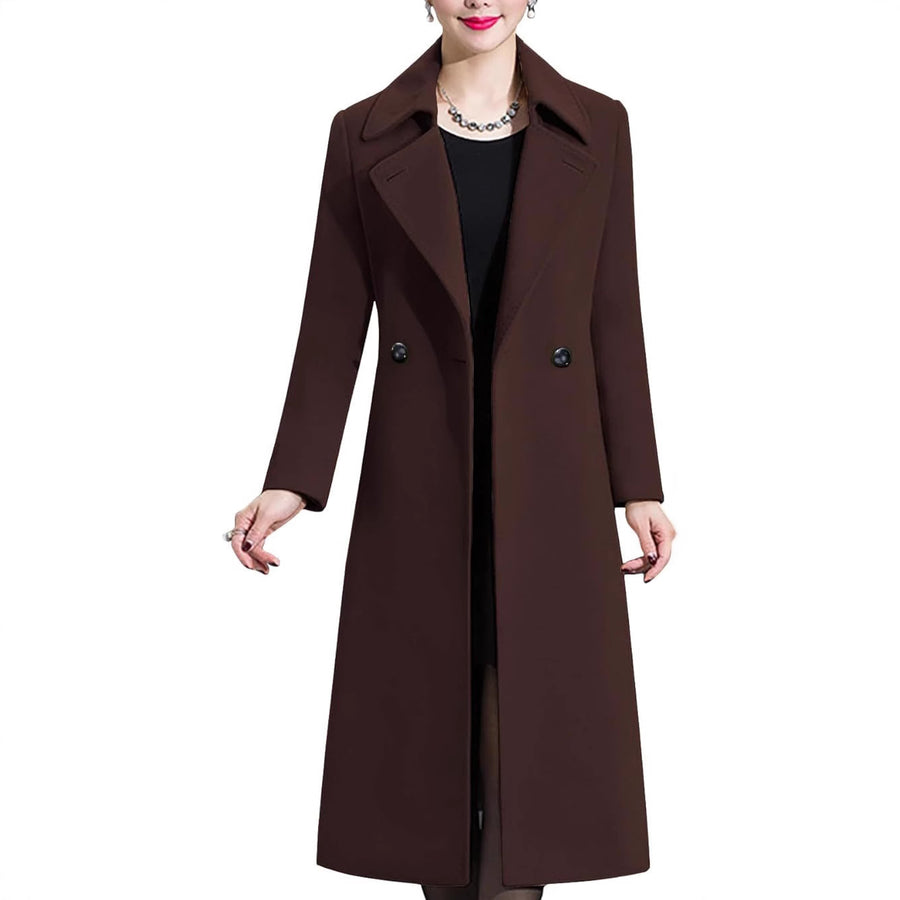 Winter Double-breasted Lapel Long Coat - Stylish Trench Coat