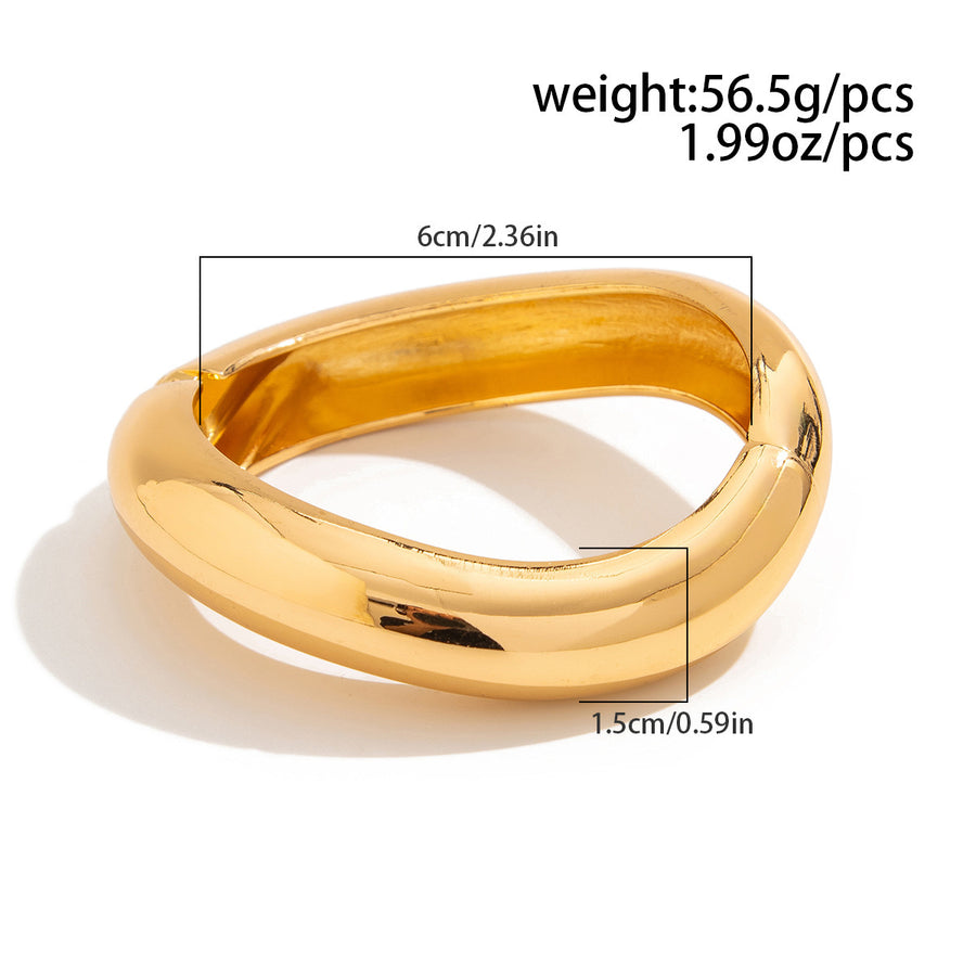 Exaggerated Glossy Fashion Wide Open Bangle for Women