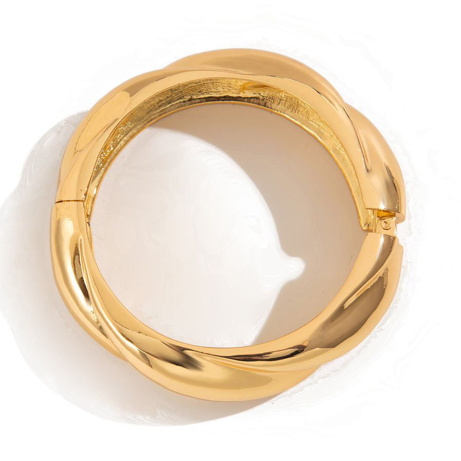 Exaggerated Glossy Fashion Wide Open Bangle for Women