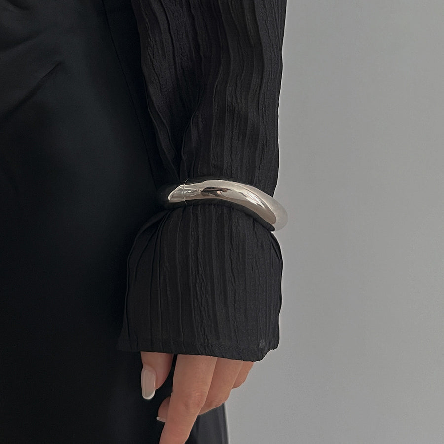 Exaggerated Glossy Fashion Wide Open Bangle for Women