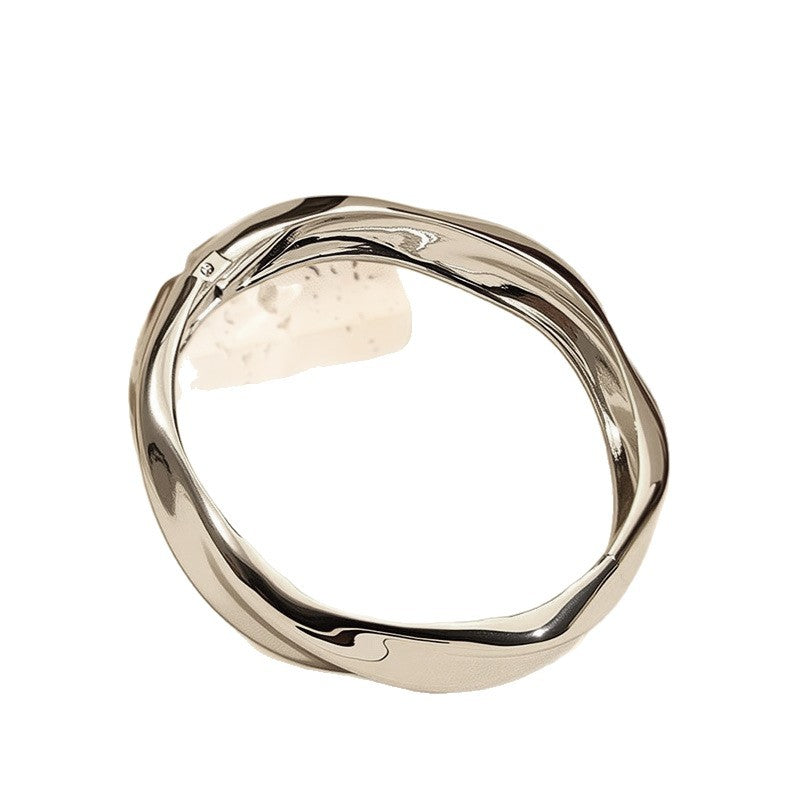Womens Sophisticated Minimalist Geometric Wave Bracelet