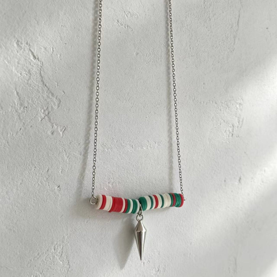 European and American Christmas Polymer Clay Beaded Necklace