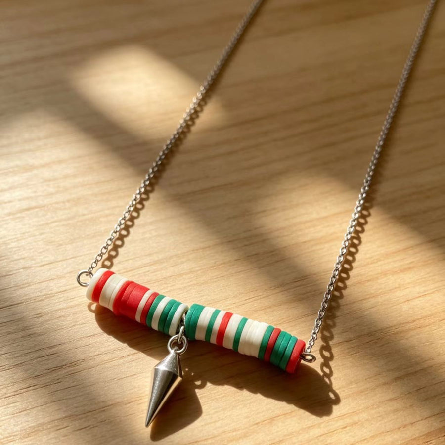 European and American Christmas Polymer Clay Beaded Necklace