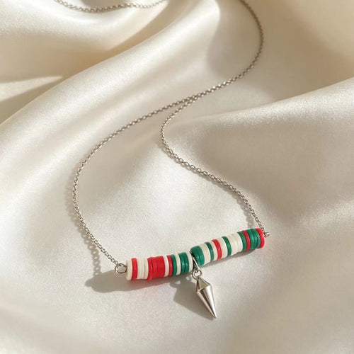 European and American Christmas Polymer Clay Beaded Necklace