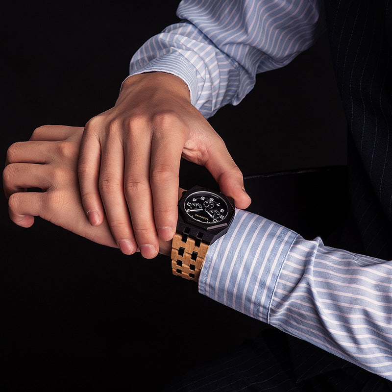 Wooden Watch T92 Quartz - Elegant Timepiece for Everyone