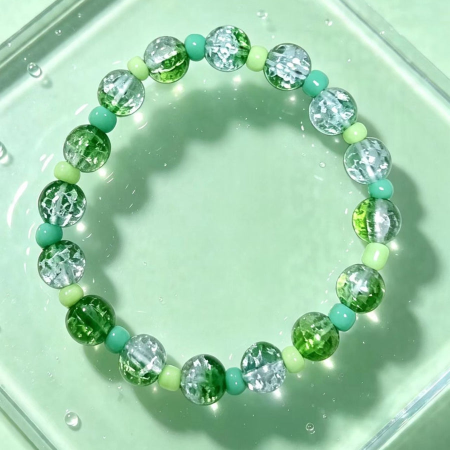 Summer 8mm Crystal Glass Bead Gradient Bracelet