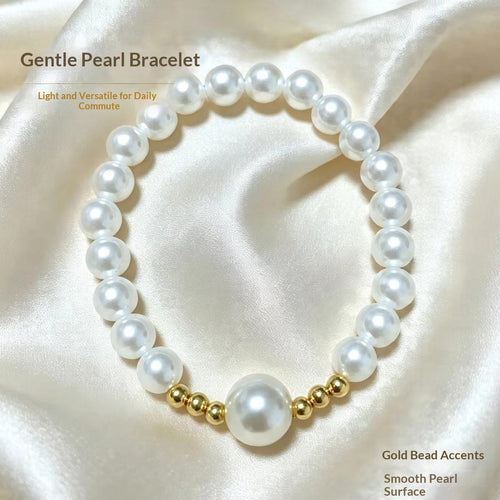 Faux Pearl Beaded Stretch Bracelet - Elegant & Versatile