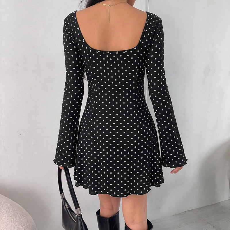 Lace V-neck Waist-cinching Mini Dress for Effortless Style