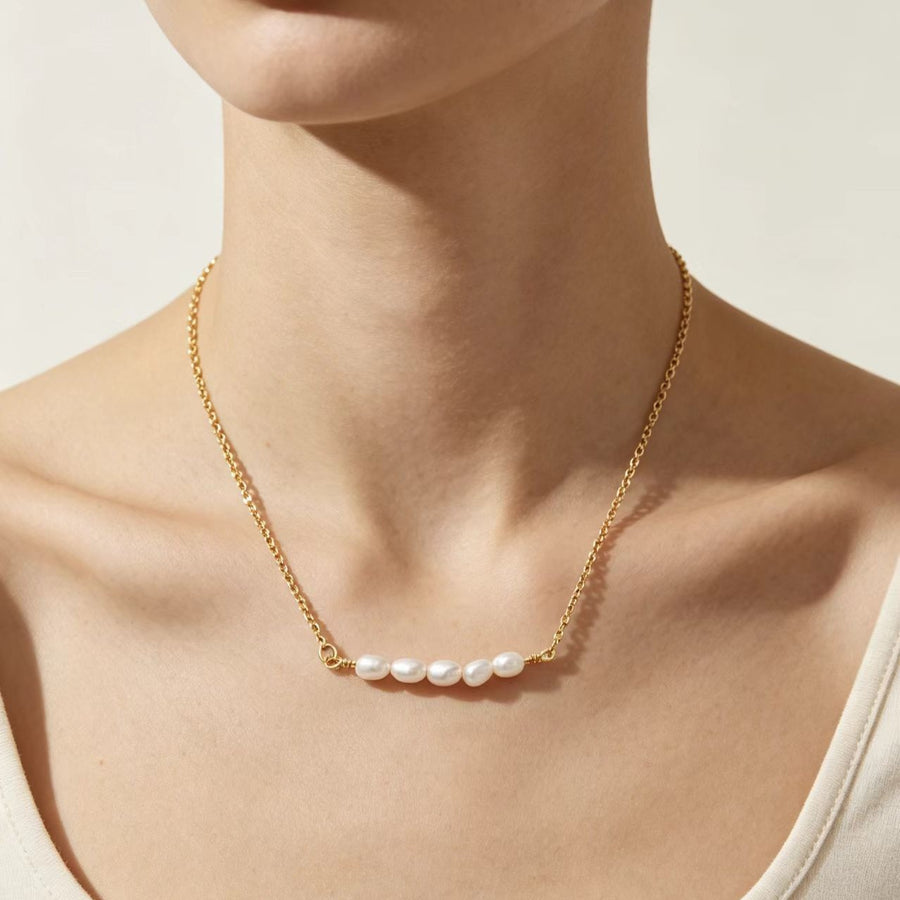 Natural Freshwater Pearl Necklace - Simple and Elegant Design