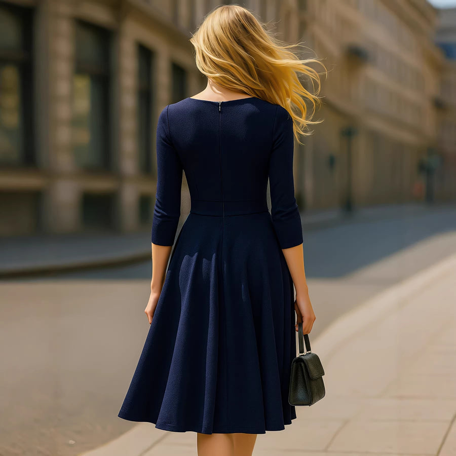 European and American-style Slimming Front-zip Dress