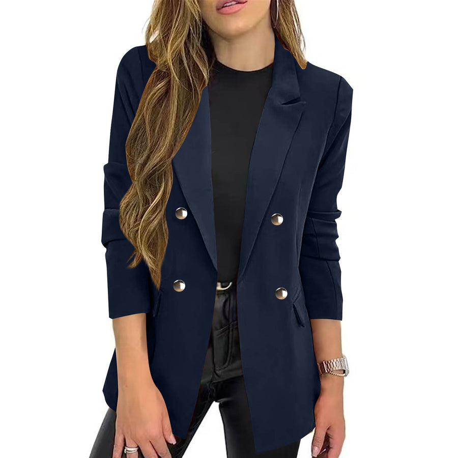 Turn-down Collar Slim-fit Blazer for Effortless Style