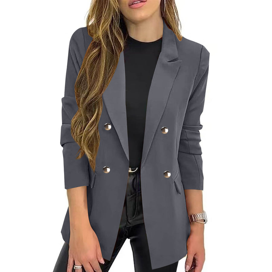 Turn-down Collar Slim-fit Blazer for Effortless Style