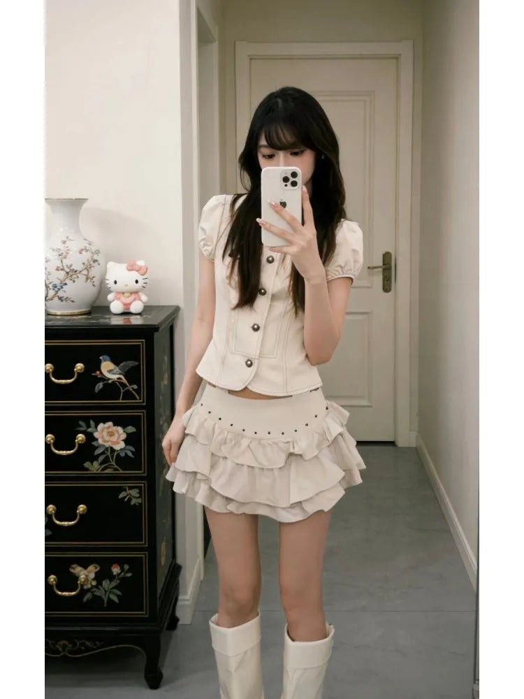 Soft and Stylish Ruffled-Collar Waist-Cinched Lounge Set