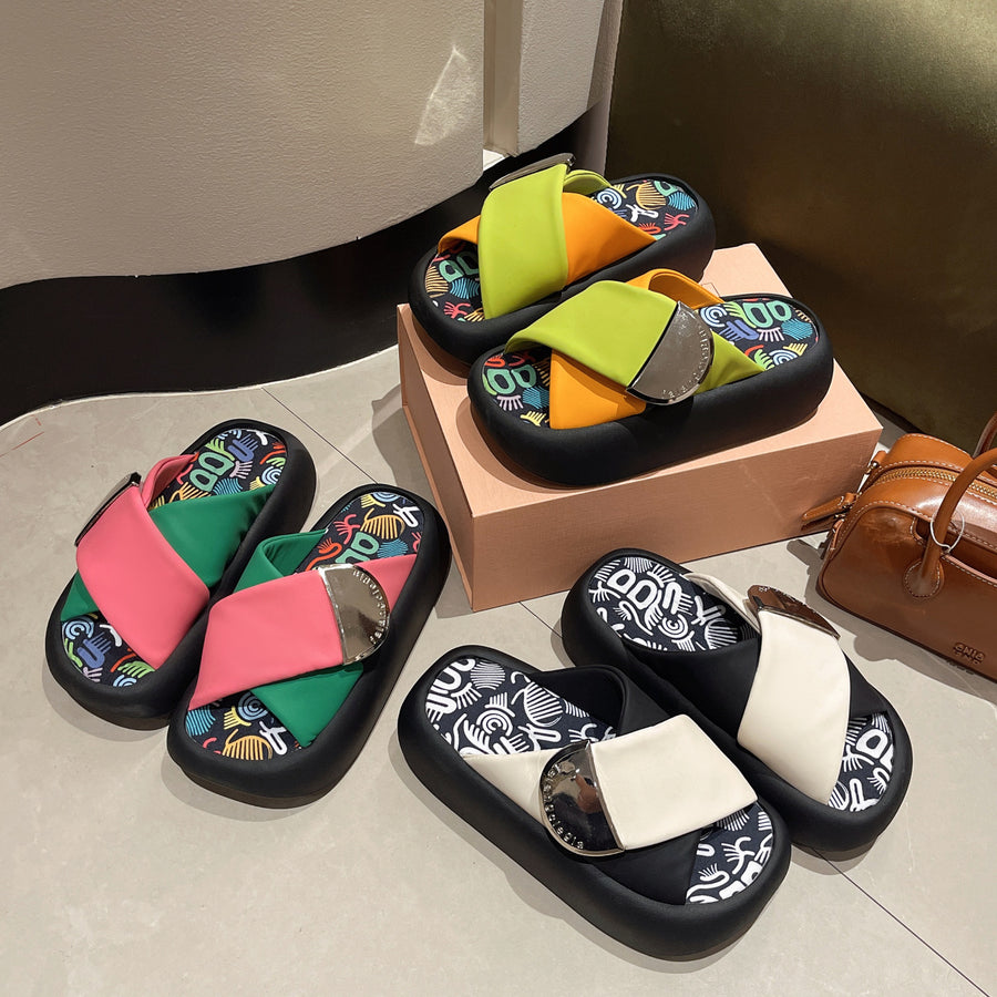 Exotic-style Casual Thick-soled Slippers for Women