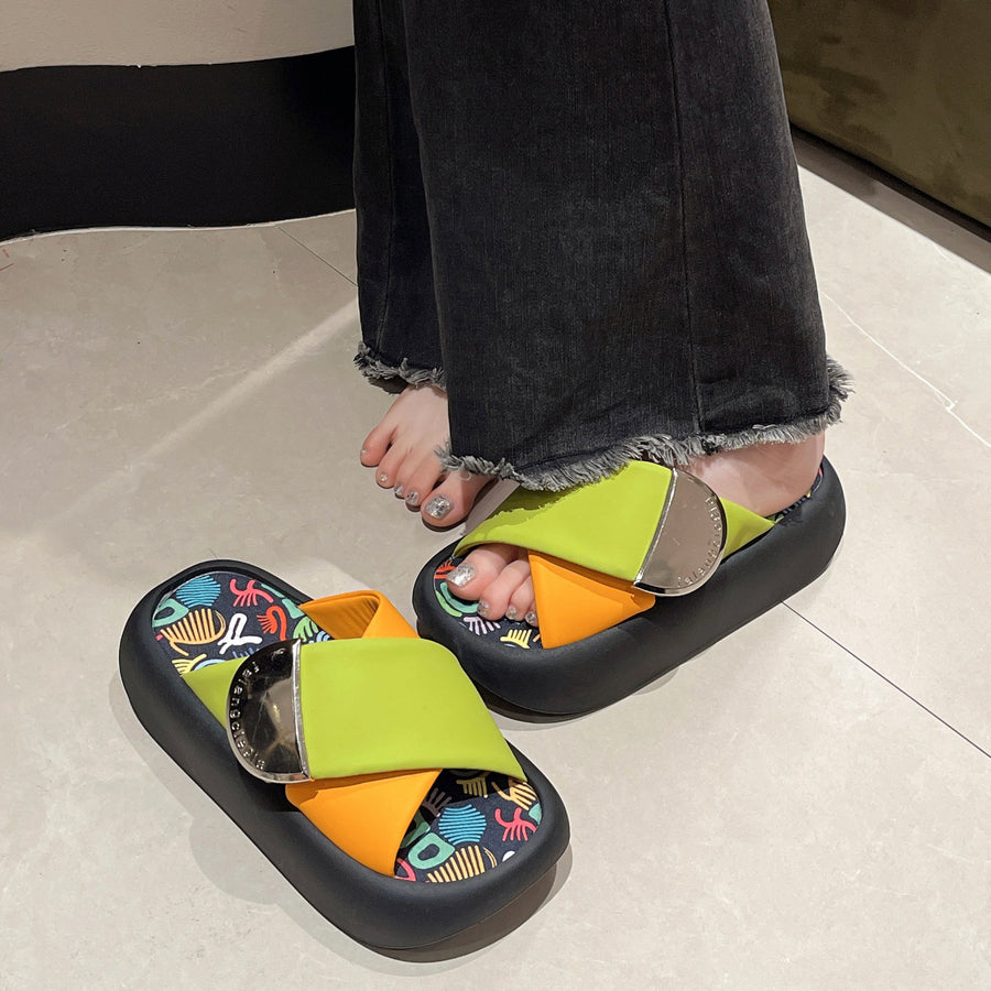 Exotic-style Casual Thick-soled Slippers for Women