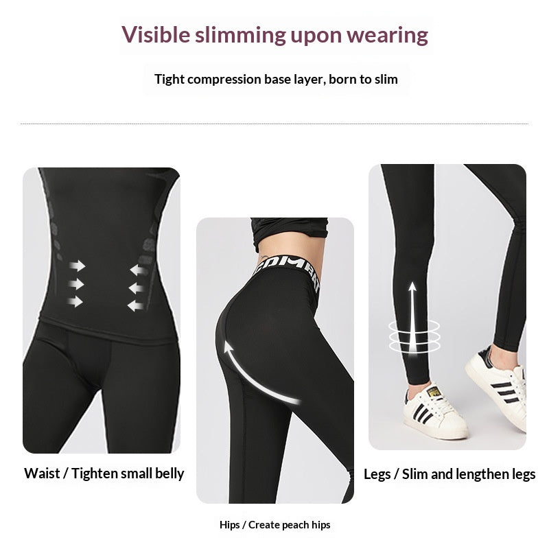 Women's Outdoor Skiing Yoga Fitness Set - Long Sleeve Top & Leggings